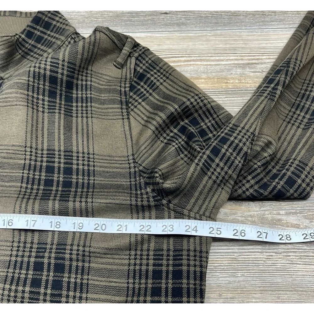 Banana Republic Heritage 100% Cotton Mens XL Full Zip Sweater Jacket Green Plaid